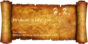 Hrubos Klára névjegykártya