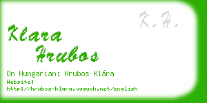 klara hrubos business card
